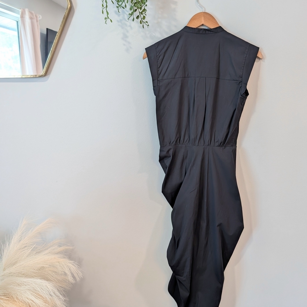 Veronica Beard Black Button-Down Ruched Shirt Dre… - image 6